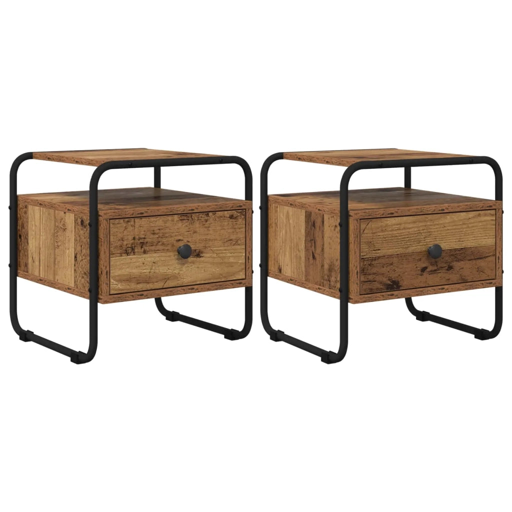 Armadio da Notte 2 pz Legno antico 40 x 39,5 x 40 cm 8007680