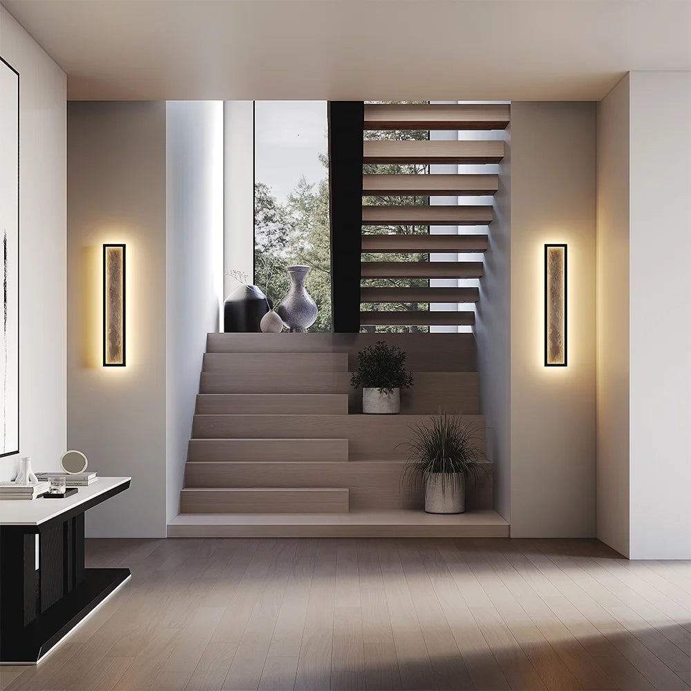 Maytoni Applique contemporanea Origin 1 luce LED integrato nero metallo pietra