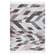 Tappeto di iuta multicolore 140 x 200 cm fatto a mano con nappe stile boho soggiorno camera da letto