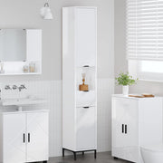 Mobile da Bagno con cassetto Bianco Lucido 31,5 x 33 x 190 cm 883408