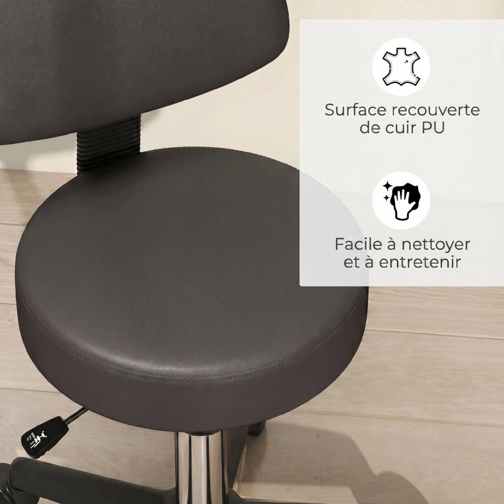 Sgabello da lavoro ergonomico con rotelle ¨C Xylo ¨C grigio regolabile