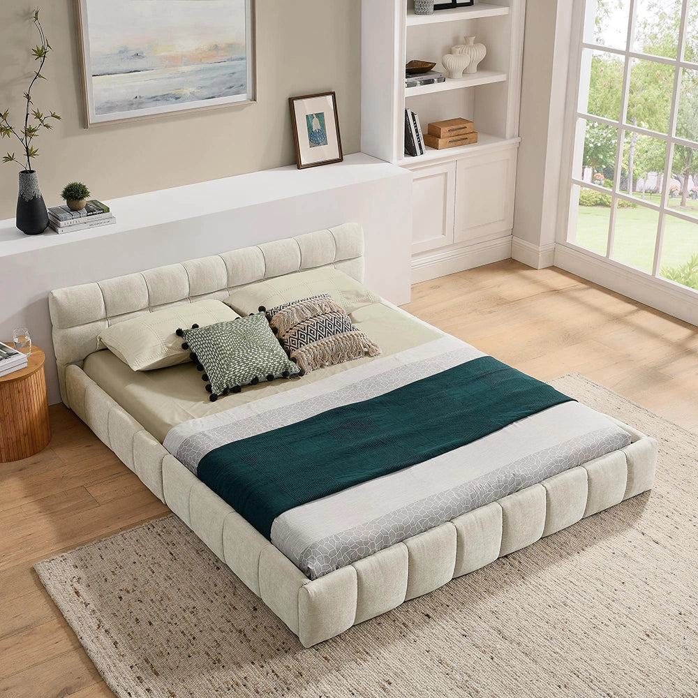 Letto 140x200cm?- Xylo - chenille quadretti beige
