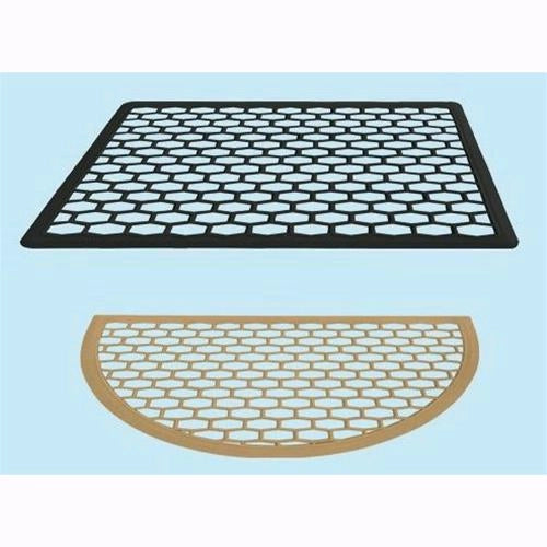 Zerbino rubber forato in gomma mezza luna nero 64x37cm