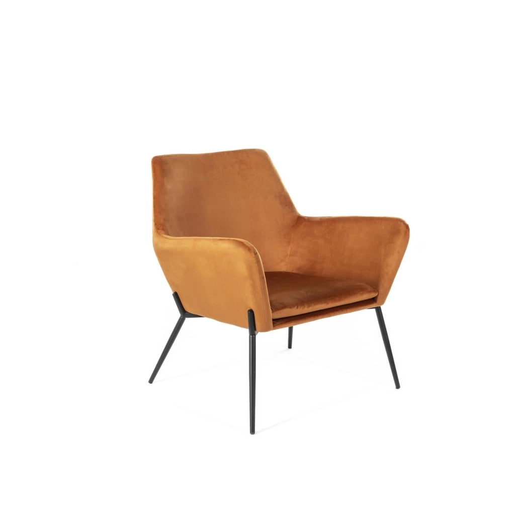 Poltrona 70x71,5xH79 cm in Velluto Gin Caramello e Nero
