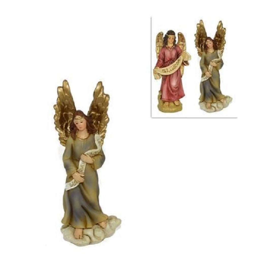 Trade Shop - Statuina Angelo 9 Cm Per Presepe In Resina Decoro Natale Natalizio Nativita' -