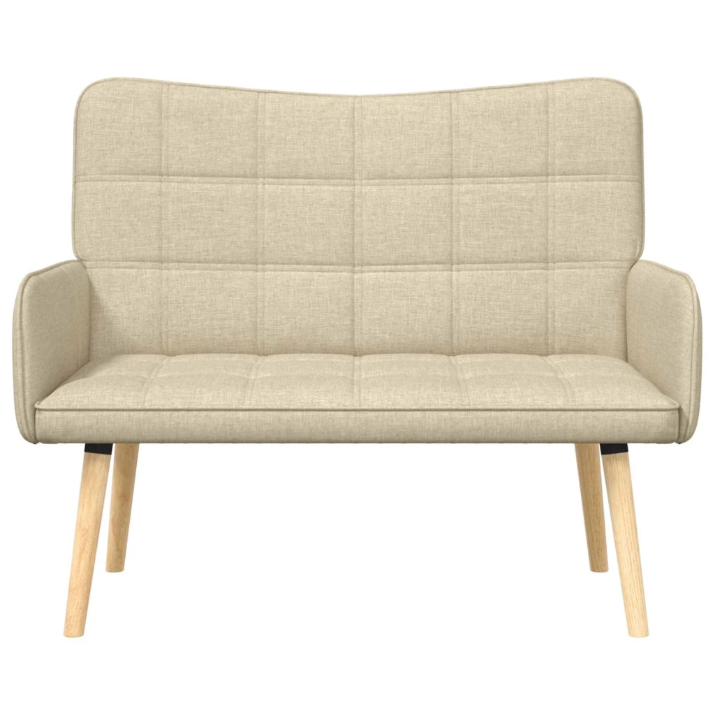 Sofa a Due Posti Crema 115 x 61 x 87 cm Tessuto