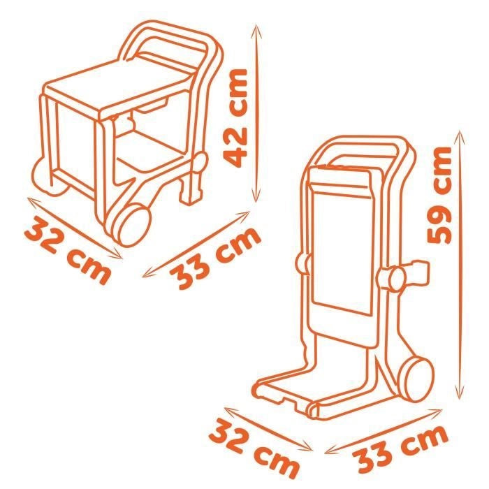 Smoby - Black+Decker - Carrello manuale + scatola 3 in 1