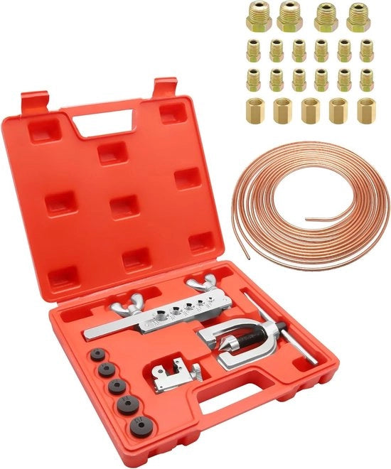 Sistema di Rilascio Freno e Kit di Attrezzi Ø 6,35 mm - 7,62 m - 16 Connettori e 5 Connessioni - Cavi di Rilascio Freno Idraulici
