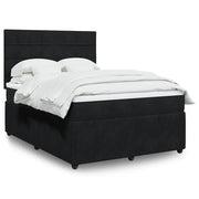 Giroletto a Molle con Materasso Nero 160x200 cm in Velluto