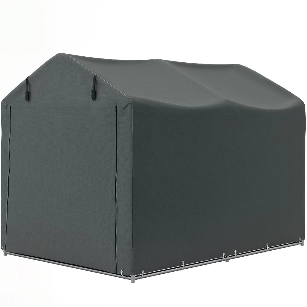 Carpa da Giardino Esterno per Biciclette e Attrezzi ¨C zephmum ¨C Grigio Scuro 2.2x1.57x1.65 m