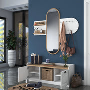 Crespino, Mobile da Ingresso Specchio Incluso, 120x40x45h cm Bianco