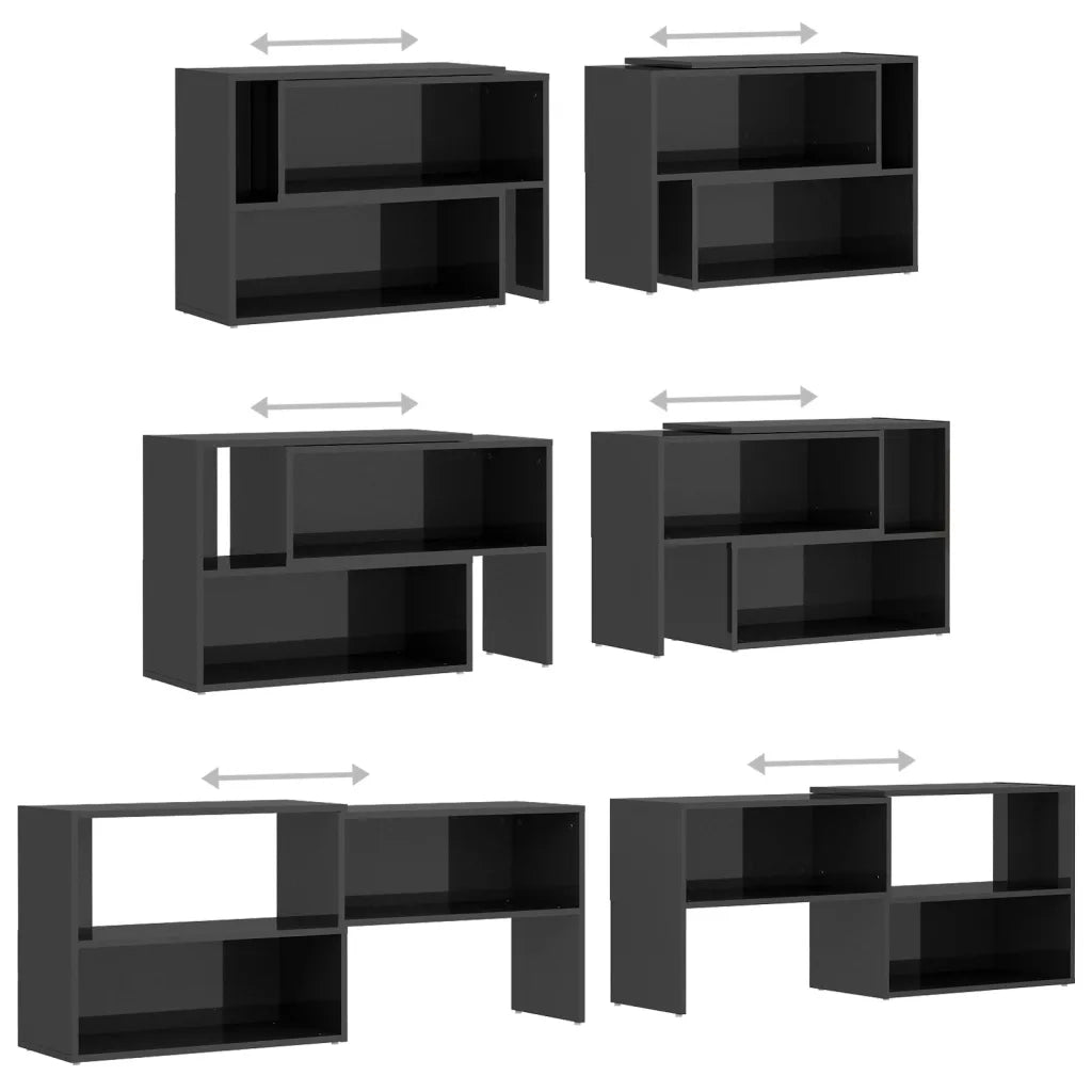 Mobile Porta TV Grigio Lucido 149x30x52 cm in Legno Multistrato 808367