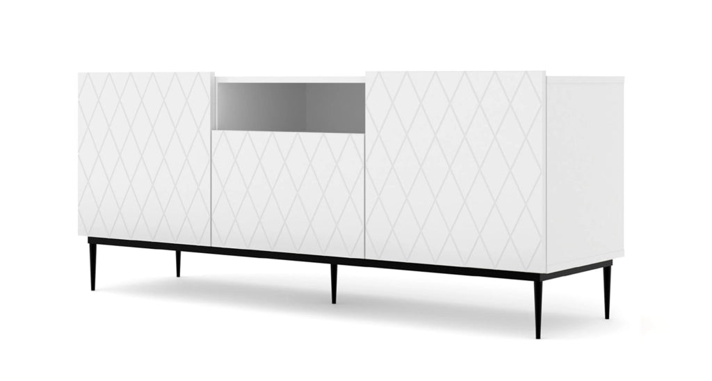 COLLEZIONE MOBILI DIUNA RTV2D1K 145 BIANCO OPACO NERO MONTATURA