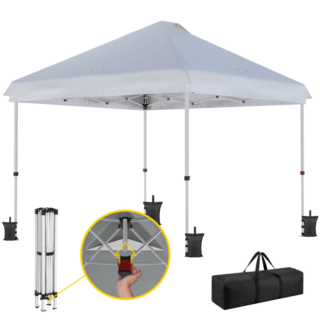 Gazebo da giardino pieghevole 3x3m ¨C zephmum ¨C bianco