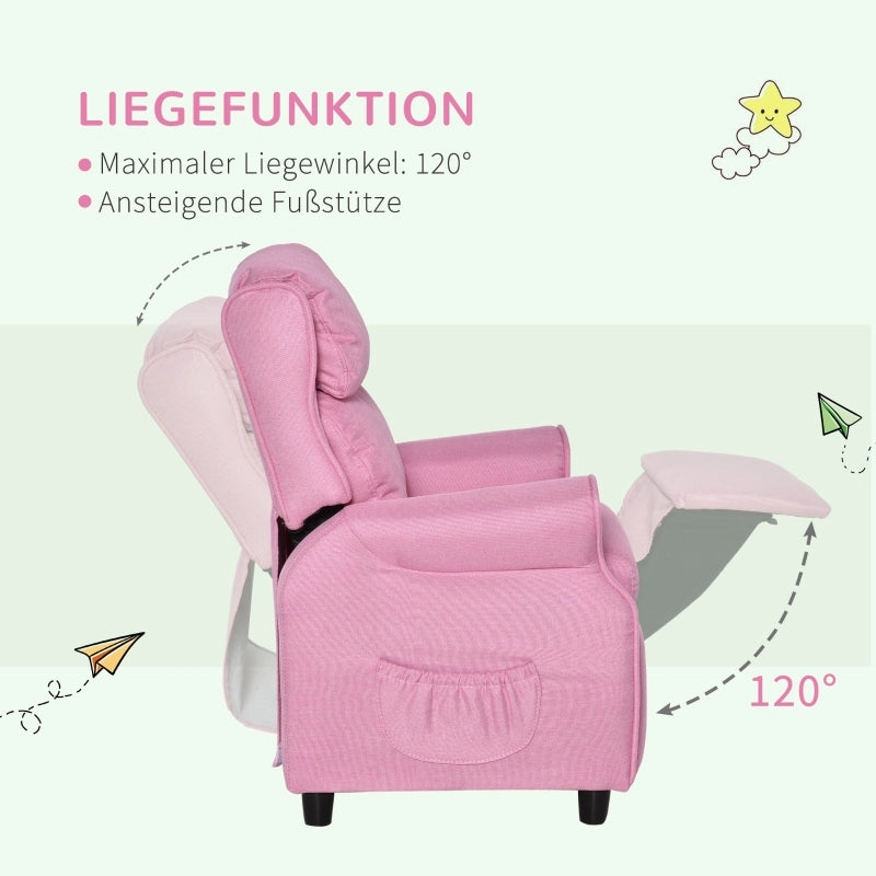 Divano per bambini, poltrona per bambini con poggiapiedi, braccioli, schienale regolabile, reclinabile, divano per bambini, sedia, lettino, divano