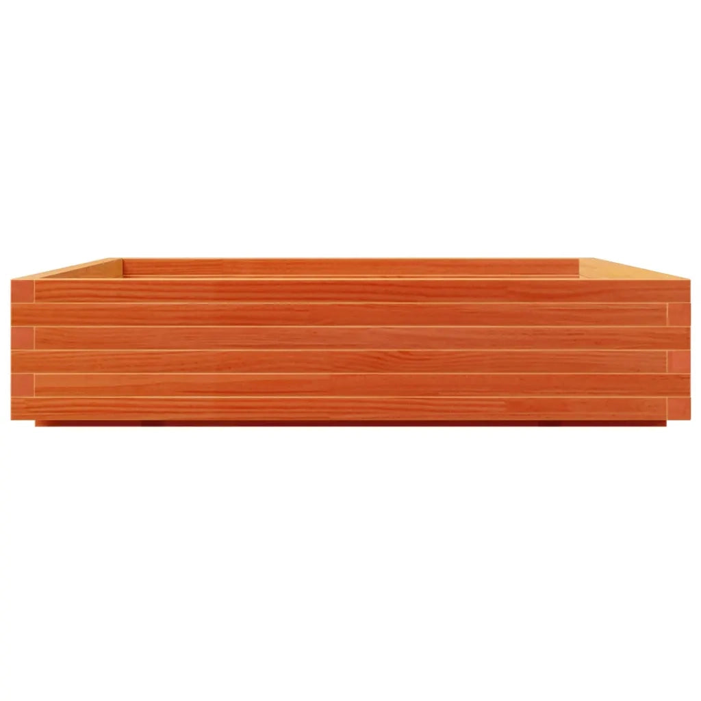 Fioriera | Cassetta per fiori | Vaso Giardino Marrone Cera 110x110x26,5 cm in Legno di Pino