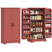 Buffet Cucina con Ante e Ripiani ¨C zephmum ¨C Legno Rosso 60x40x120 cm
