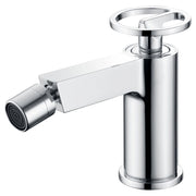 IMEX Miscelatore monocomando per bidet cromato in ottone e zama con cartuccia ceramica Ø26 mm set 2 flessibili 3-8 inclusi altezza 139 mm canna 138 mm modello OLIMPO BDC033-2
