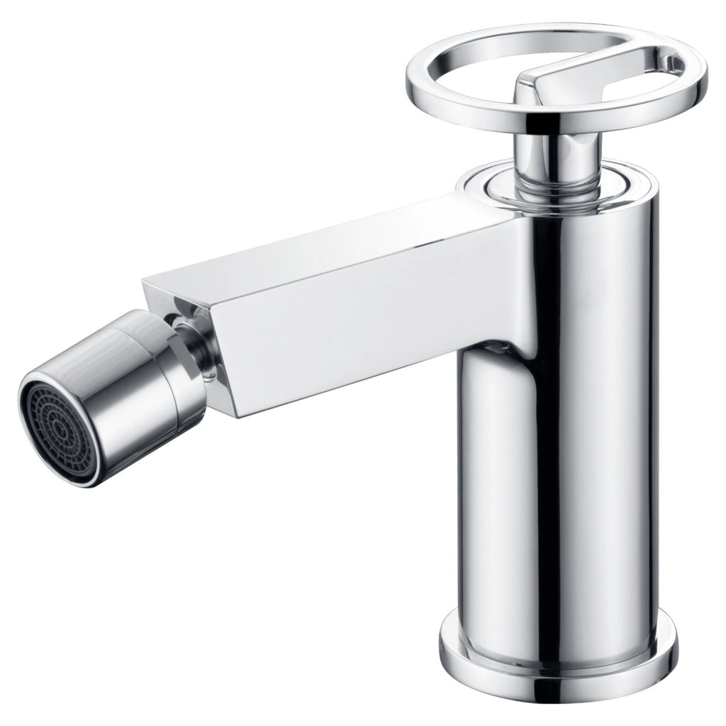 IMEX Miscelatore monocomando per bidet cromato in ottone e zama con cartuccia ceramica Ø26 mm set 2 flessibili 3-8 inclusi altezza 139 mm canna 138 mm modello OLIMPO BDC033-2