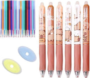 Set di pennelli gommati 6 pezzi | set di pennelli gommati retrattili con 20 riempimenti e 2 gomme per ufficio