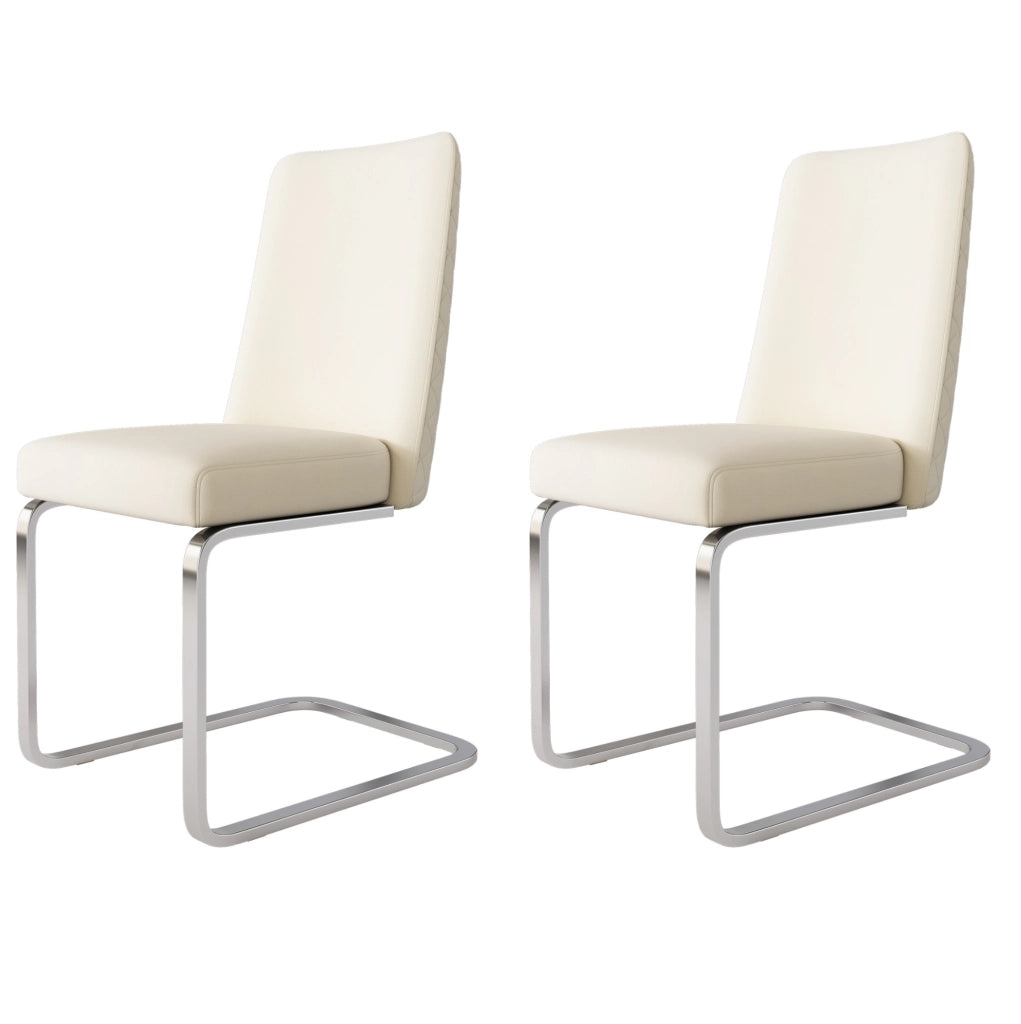 Set di 2 sedie da pranzo 63.5x63.5x47.63 cm con schienale a rombi in velluto beige