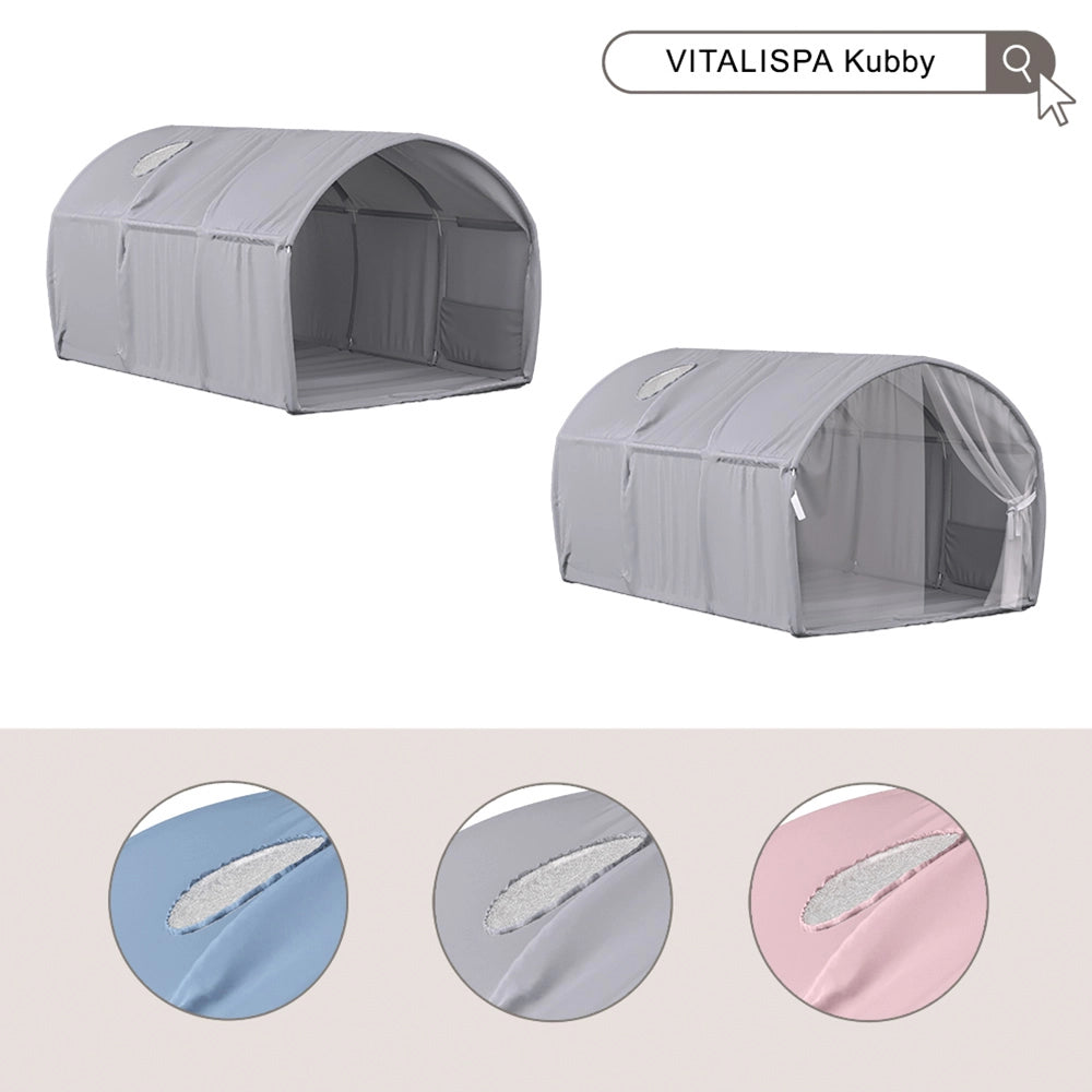 Vitalispa Tenda a tunnel Blu 100 x 80 cm con finestra e rete