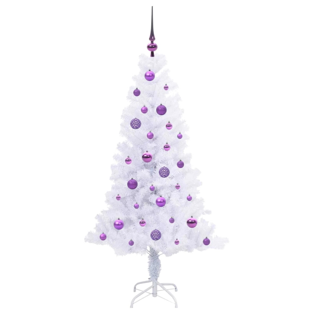 Albero di Natale | Decorazioni natalizie artificiale Bianco 150 cm PVC e Acciaio