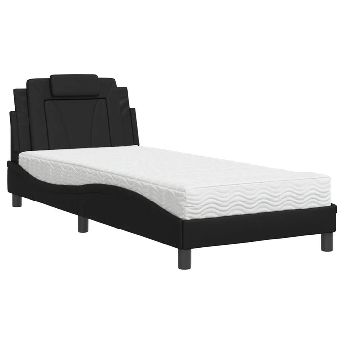 Letto Viana con Materasso Nero 80x200 cm in Similpelle 3208754