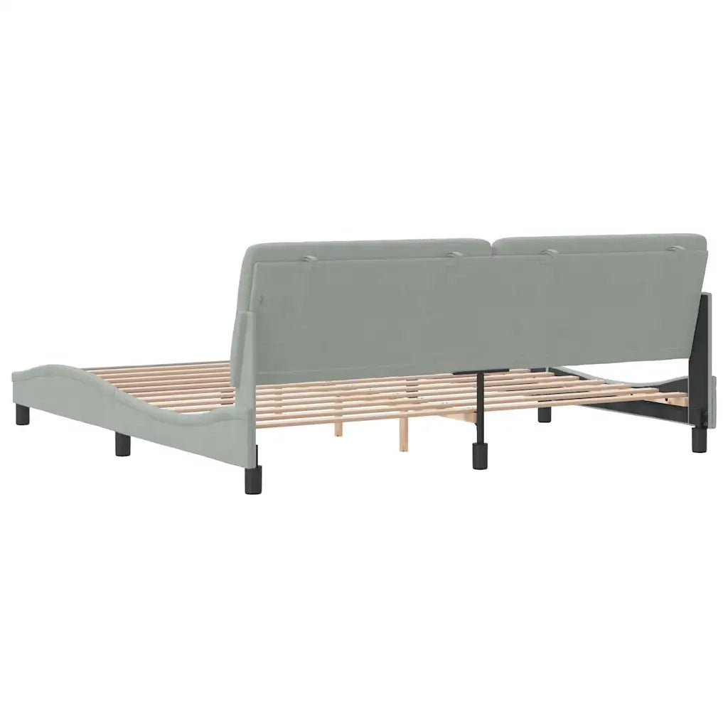 Giroletto senza Materasso Grigio Chiaro 200x200 cm Velluto 3207941
