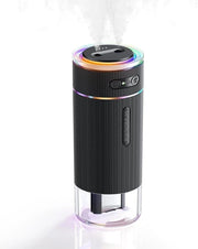 Umidificatore portatile per camera da letto - [doppia bocca di spruzzo grande nebbia fredda] [illuminazione di ambiente] [Auto Smart On/Off] Umidificatore ultrasonico miniaturizzato per uso personale per viaggi e ufficio