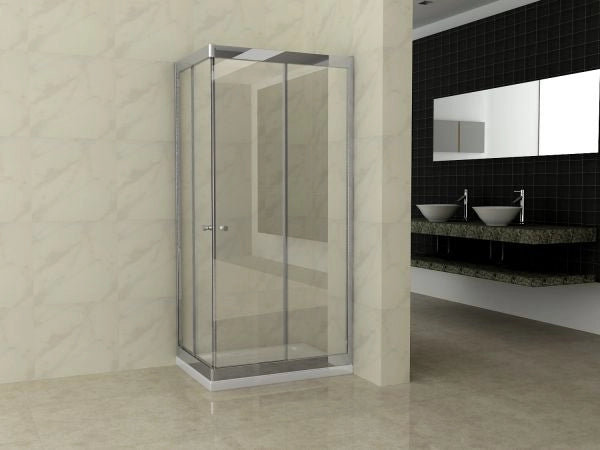 Box doccia Cristallo 6 mm trasparente apertura angolare scorrevole - Misura: 80 x 100 x h195 cm