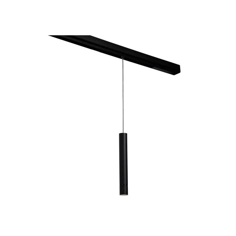 Trade Shop - Faretto Led A Cilindro 8w Nero Per Binario Magnetico 48v Luce 3000k 4000k Cob-40 - -bianco Caldo      -