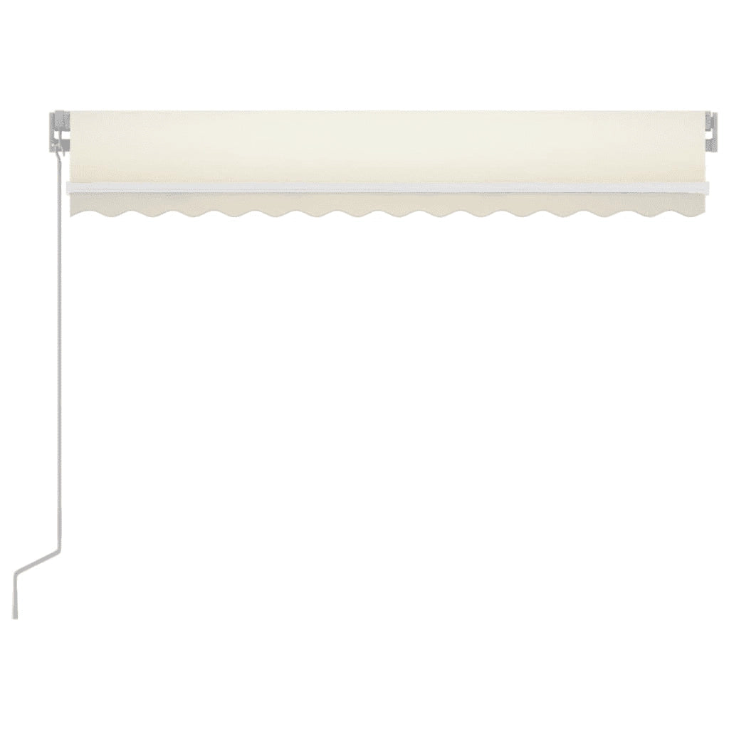 Tenda da Sole Retrattile Manuale con LED 350x250 cm Crema 3068882