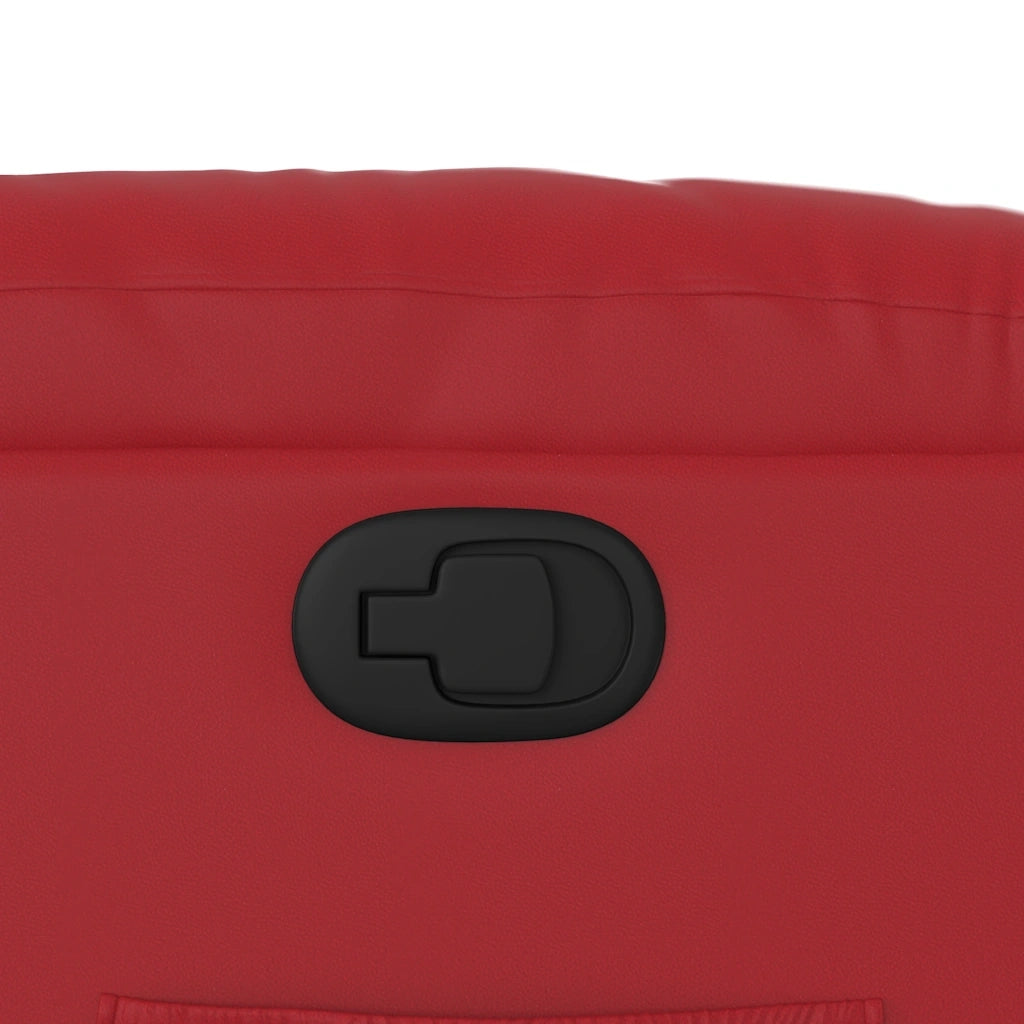 Divano Sedia-Poltrona Reclinabile Rossa in Similpelle 380969