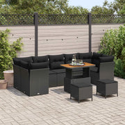 Set Divano da Giardino 10 pcs Nero polyrattan 3361469