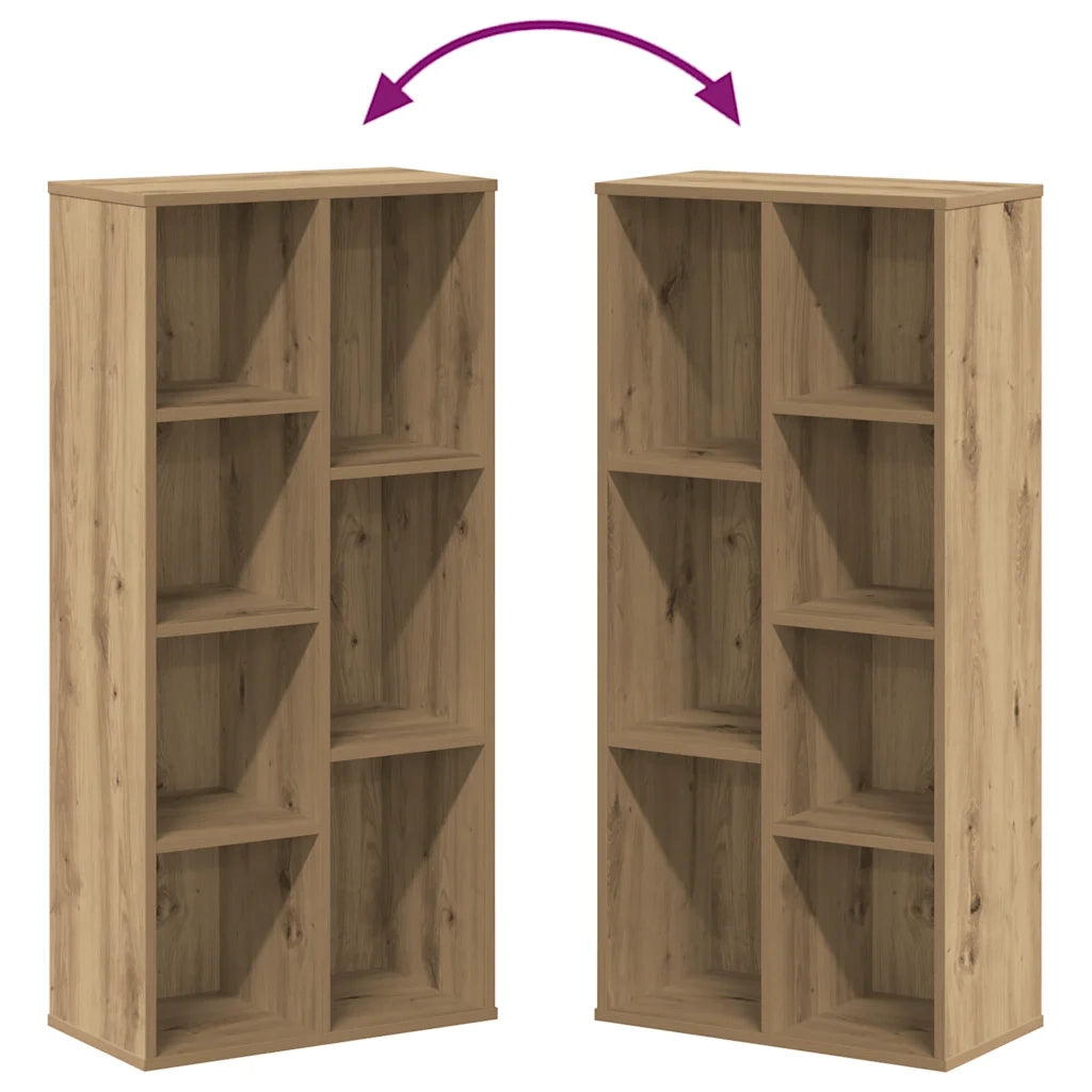 Libreria-Scaffale per Libri-Mobile di Stoccaggio Rovere Artigianale 50x25x105 cm in Legno Multistrato