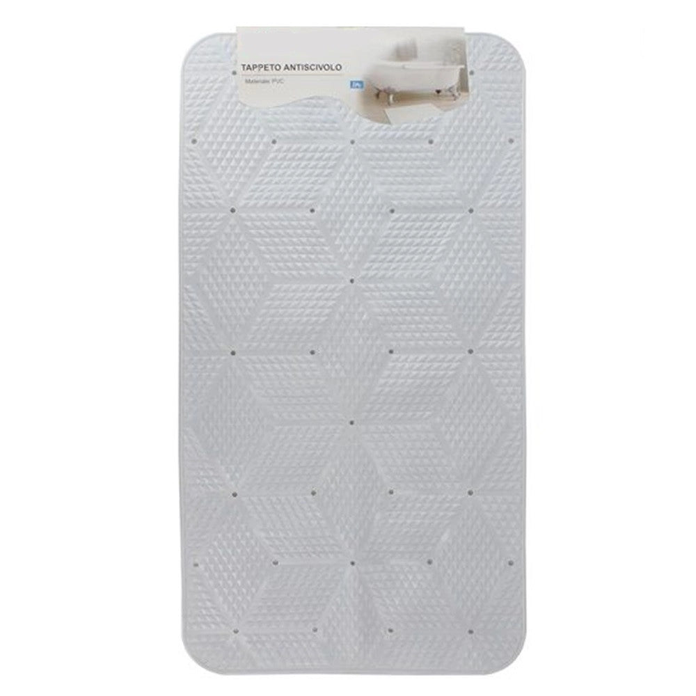 Trade Shop - Tappeto In Pvc Antiscivolo Per Vasca Da Bagno Doccia 70x37cm Effetto Geometrico 59619 -