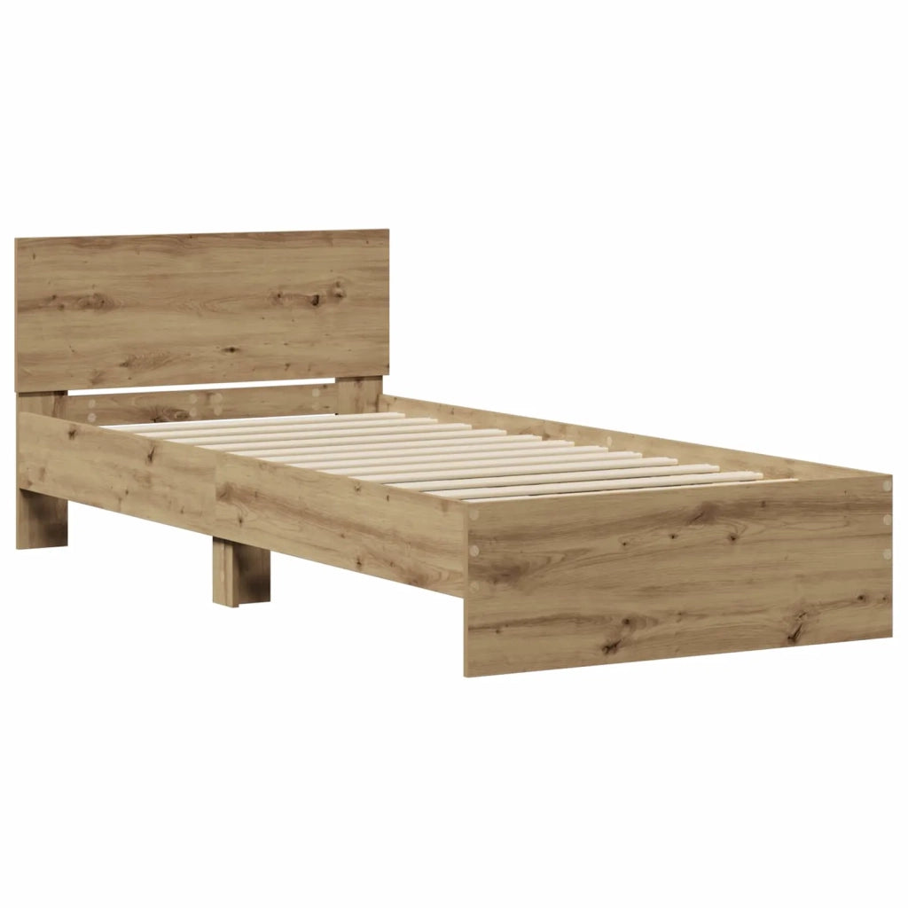 Struttura letto con testata Rovere Artigianale 80 x 200 cm 8009026