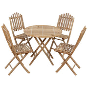 Set da Pranzo da Giardino 5 pz Pieghevole con Cuscini in Bambù 3063979