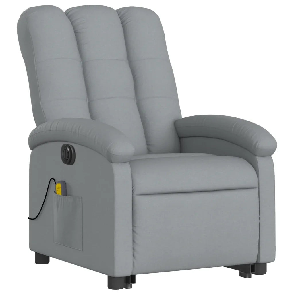 Poltrona Alzapersona Massaggi Elettrica Grigio Chiaro Tessuto 3204128