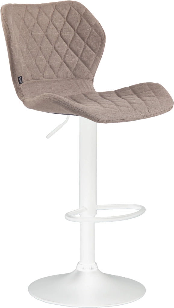 Sgabello bar Cork in tessuto Tortora,bianco