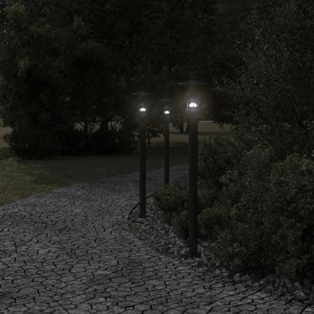 Lampade da terra per esterni 3 pezzi 100 cm acciaio inox nero 02_0042545