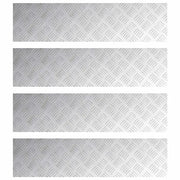 Gradini per Scale 4 pz | Tappetini per scale autoadesivi Argento 100 x 25 cm Alluminio