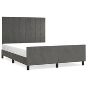 Letto matrimoniale | Letto per adulti | Giroletto senza Materasso Grigio Scuro 140x200 cm Velluto