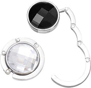 Supporto per Borsa per Tavolo - 2 x Borsa Antiscivolo Ripiegabile - Tavolo Hanger - Set di Tavolo Hanger in Metallo Argento - Alta Qualità e Sostenibile - Hanger per Borsa
