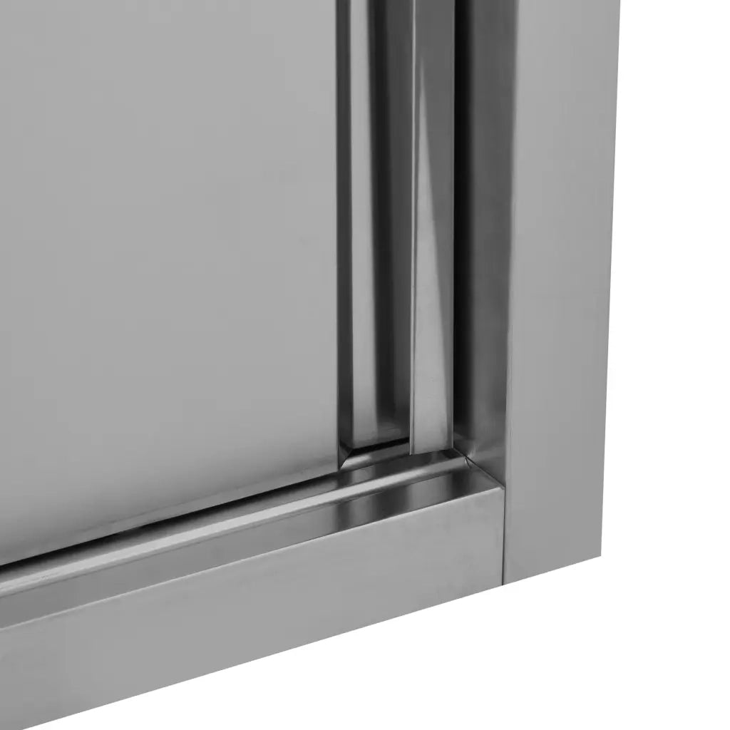 Pensile da cucina a parete con ante scorrevoli 120 x 40 x 50 cm design igienico contenitore facile da pulire acciaio inox 02_0046015