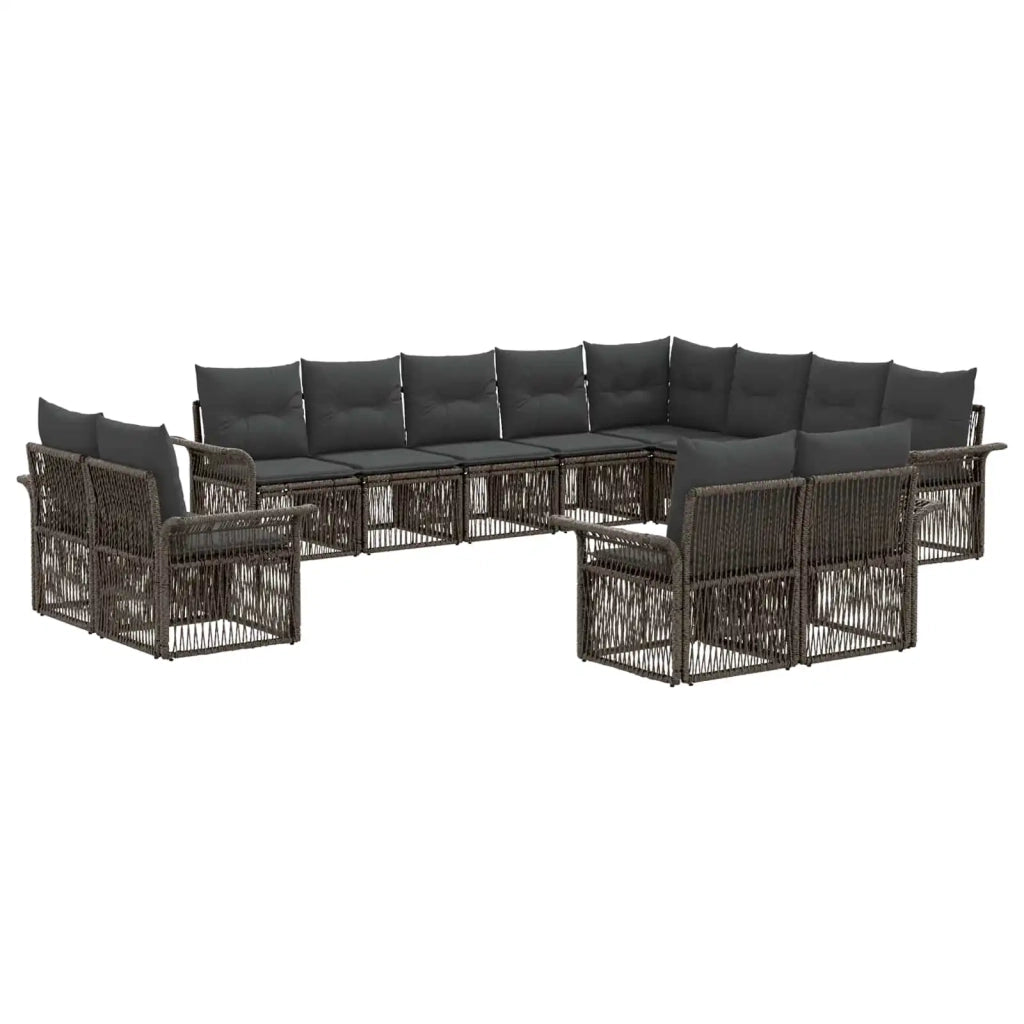 Set Divano da Giardino 12 pcs Grigio e Grigio Scuro polyrattan 3435005