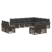 Set Divano da Giardino 12 pcs Grigio e Grigio Scuro polyrattan 3435005