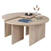 Tavolino da salotto Tairn, Tavolo basso da caffè, Portariviste per divano, Ripiano da soggiorno, 90x90 h41 cm, Beige