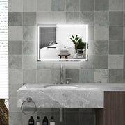 Specchio bagno LED da parete 70x50 cm con antiappannamento, touch, luce regolabile a 3 colori, argento